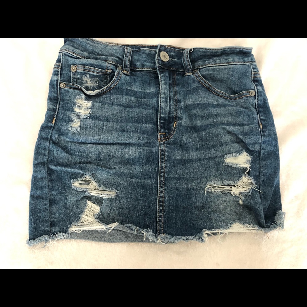 American Eagle jean skirt Distressed